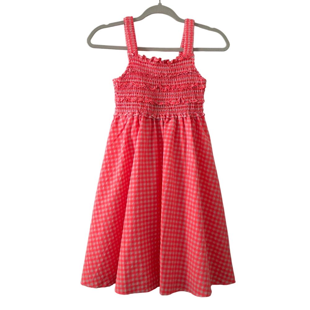 Andy & Evan Girl's Smocked Lined Check Sleeveless Sundress Medium 10 New